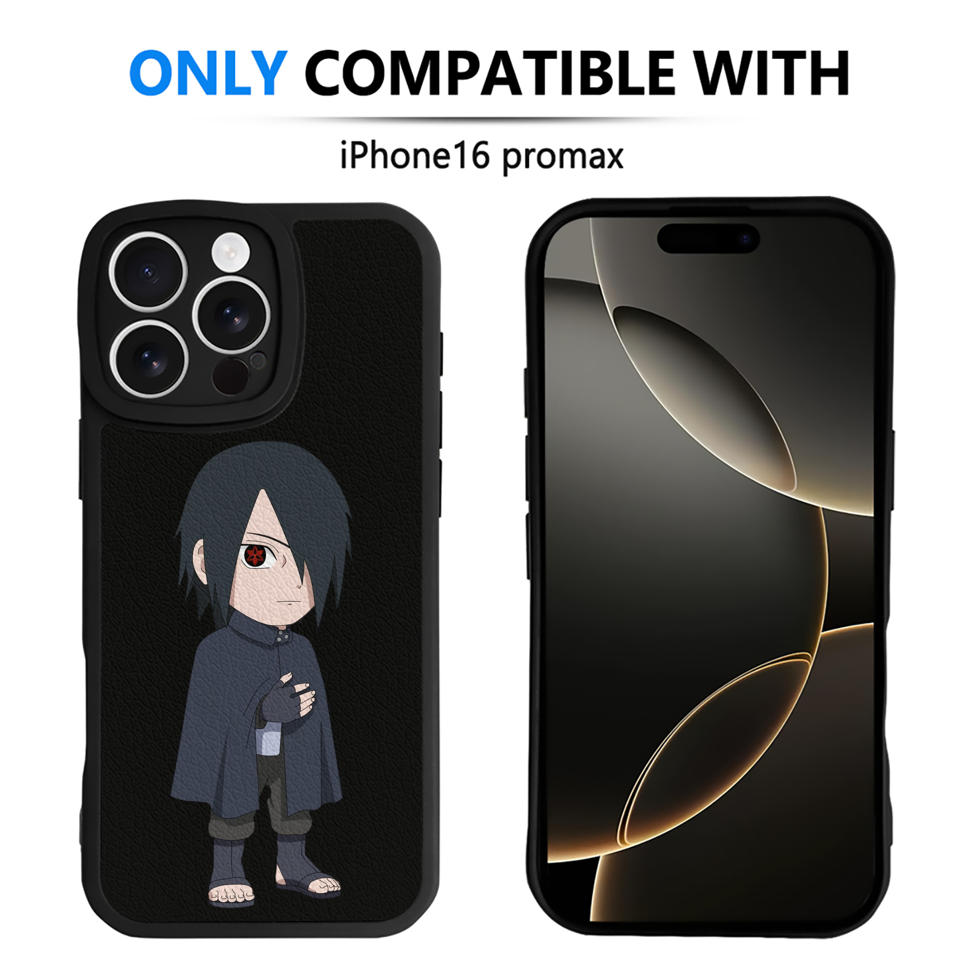 （画像用） NARUTO -ナルト- うちは サスケ Uchiha Sasuke 【iPhone 16シリーズ対応】シリコンスマホケース（レザー調） 材質：シリコン
